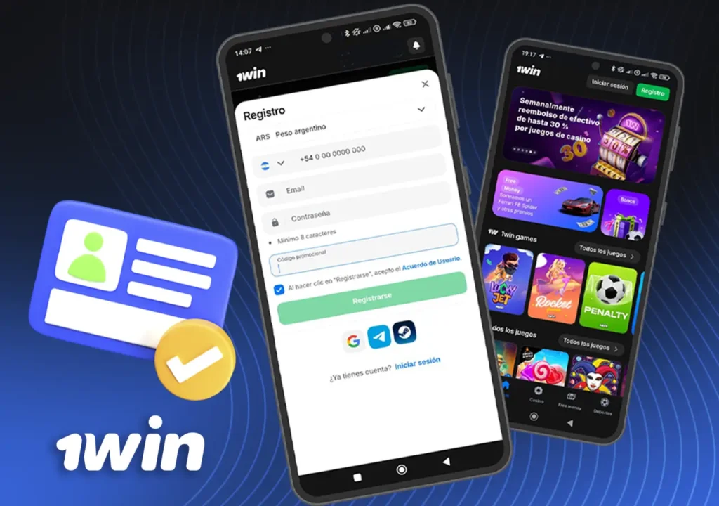 Registrarse a través de la aplicación 1Win Argentina